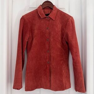 VTG Anonymous by John Carlisle Rust Orange Suede Button Snap Shirt Jacket Size M